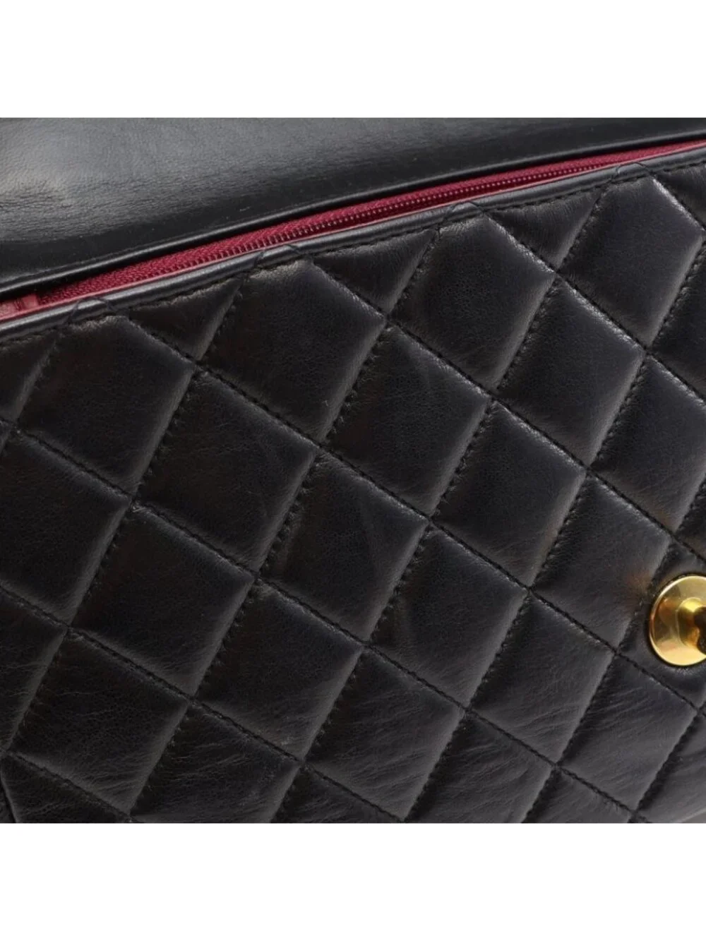 Chanel Handbag Quilted Parent Child Bag Black Lambskin